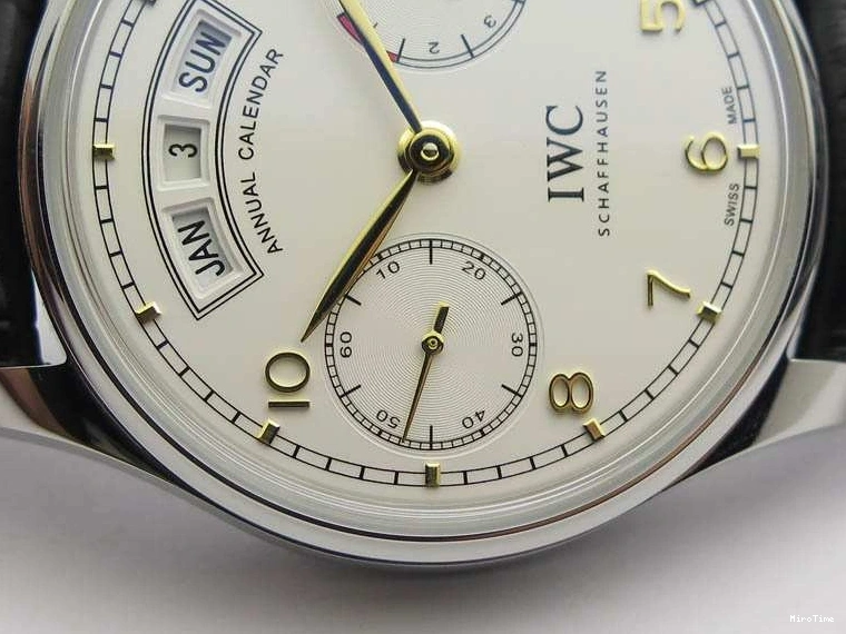 MIROTIME 0513 Portuguese Real PR Real Annual Calendar IW5035 YLF 1:1 Best Edition White Dial On Leather Strap A Refined 7243